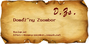 Domány Zsombor névjegykártya