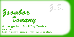 zsombor domany business card